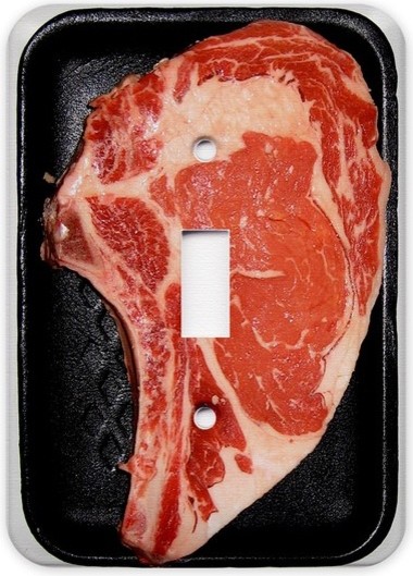 Raw Steak Light Switch Plate Cover by abethepunk on Etsy