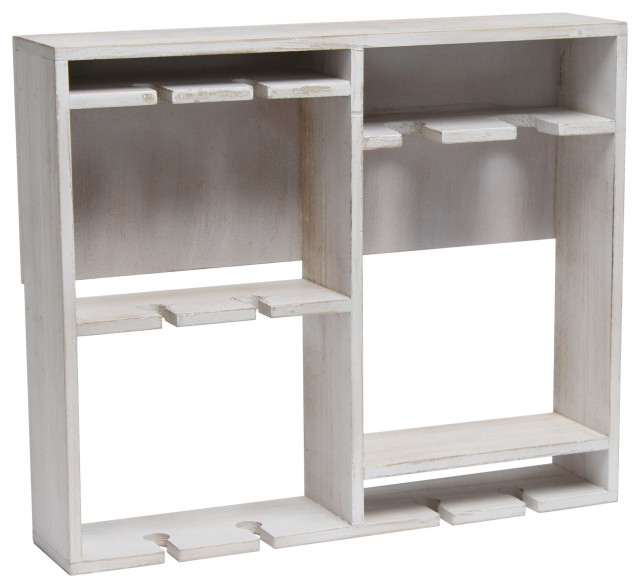 Elegant Designs Bartow Wall Mounted Wood Wine Rack Shelf with Glass
