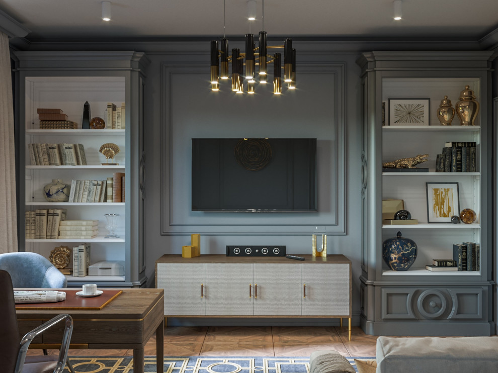 Дизайн коттеджа в неоклассическом стиле 260 кв.м. (2018 год)