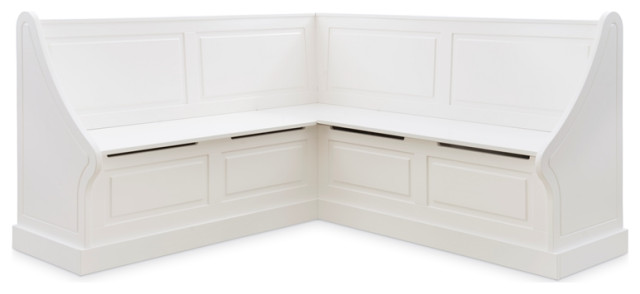 linon troyin wood corner breakfast nook in white