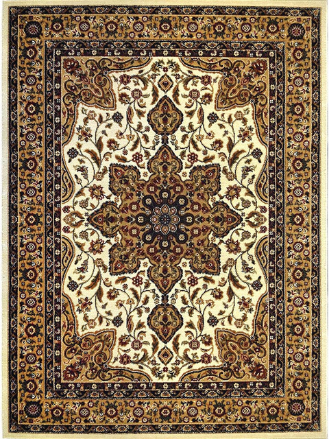 Home Dynamix Royalty Ursa Area Rug 7'8"x10'4", Border Ivory