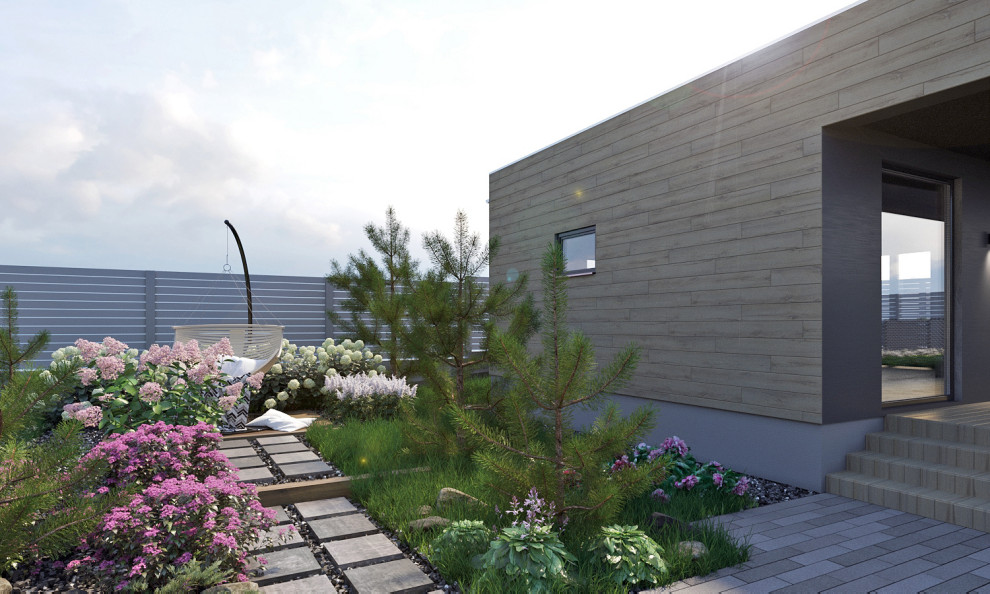 Ландшафтная архитектура участка частного жилого дома в п. Емельяновская горка