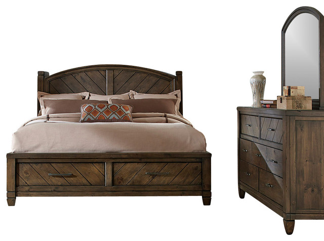 Modern Country Bedroom Set with Solid Spruce Pine Wood and ...