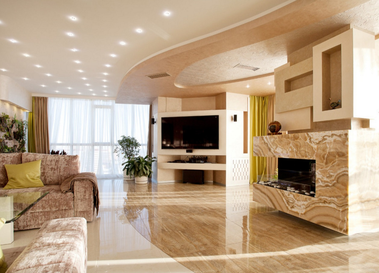 Угловой биокамин BioKer в пилоне из оникса