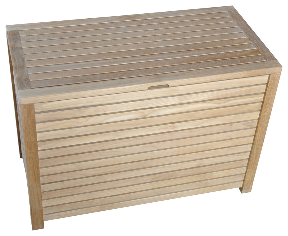 Teak Towel Box With Bag Transitional Storage Bins And Boxes by