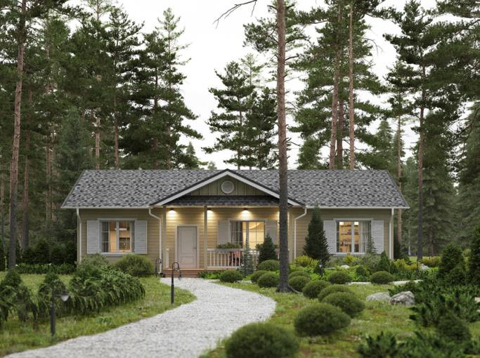 Дом 15,4 на 10,1 м.