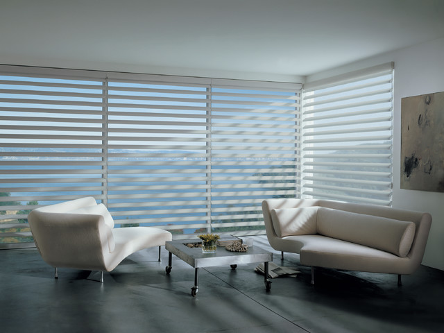 Shades of White (Blinds & Shutters, too!) contemporary-living-room