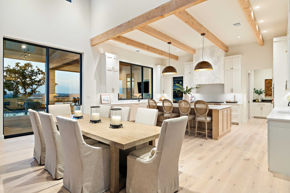 Inspiration for a transitional dining room remodel in Austin