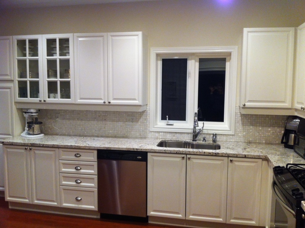 How do I finish backsplash around window and crown moulding