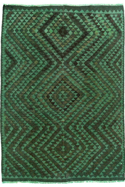 Over-dyed Ahalya Kilim Grass Rug