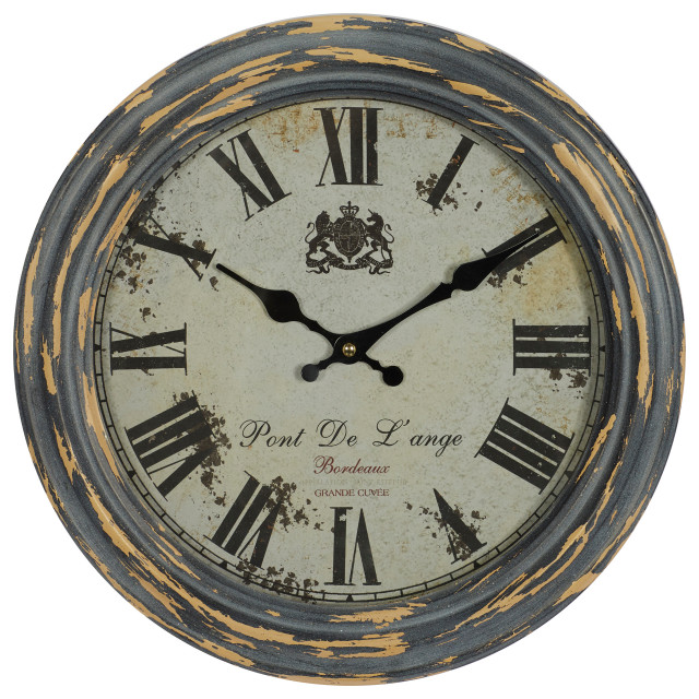 Black Metal Farmhouse Wall Clock 90779 French Country Wall Clocks