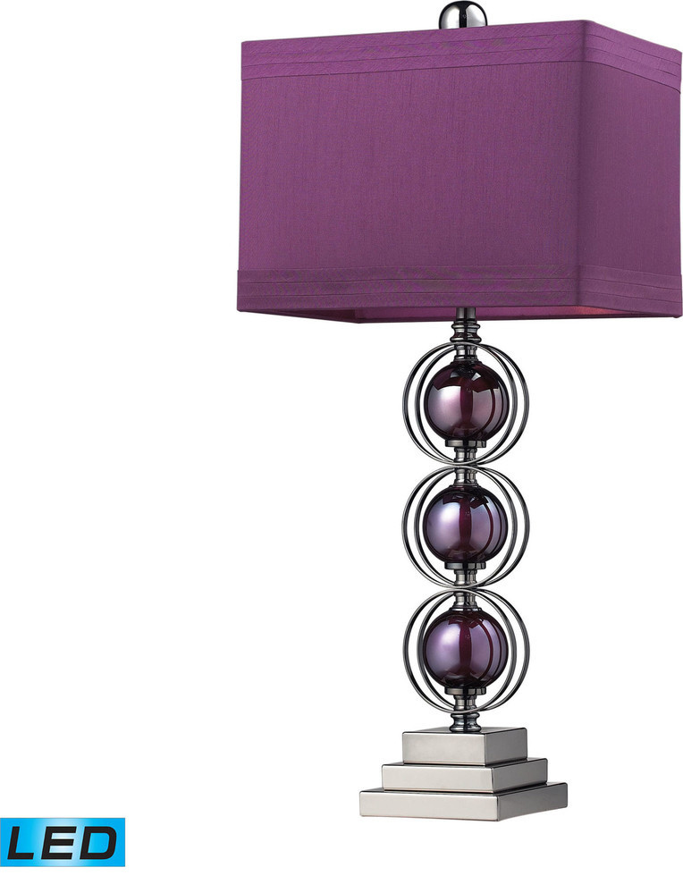 Alva Contemporary Table Lamp - Purple,Black Nickel, LED