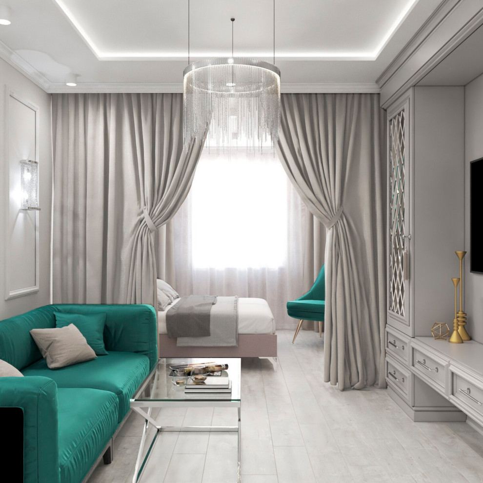 Гостиная и вид на спальню