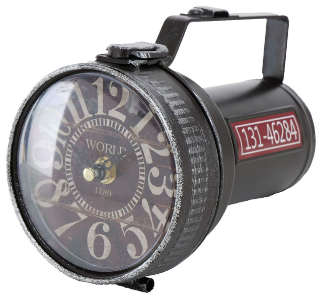 Flashlight Table Clock, 7 Inches, 4 1/4 L x 6 W x 7 H inches ...