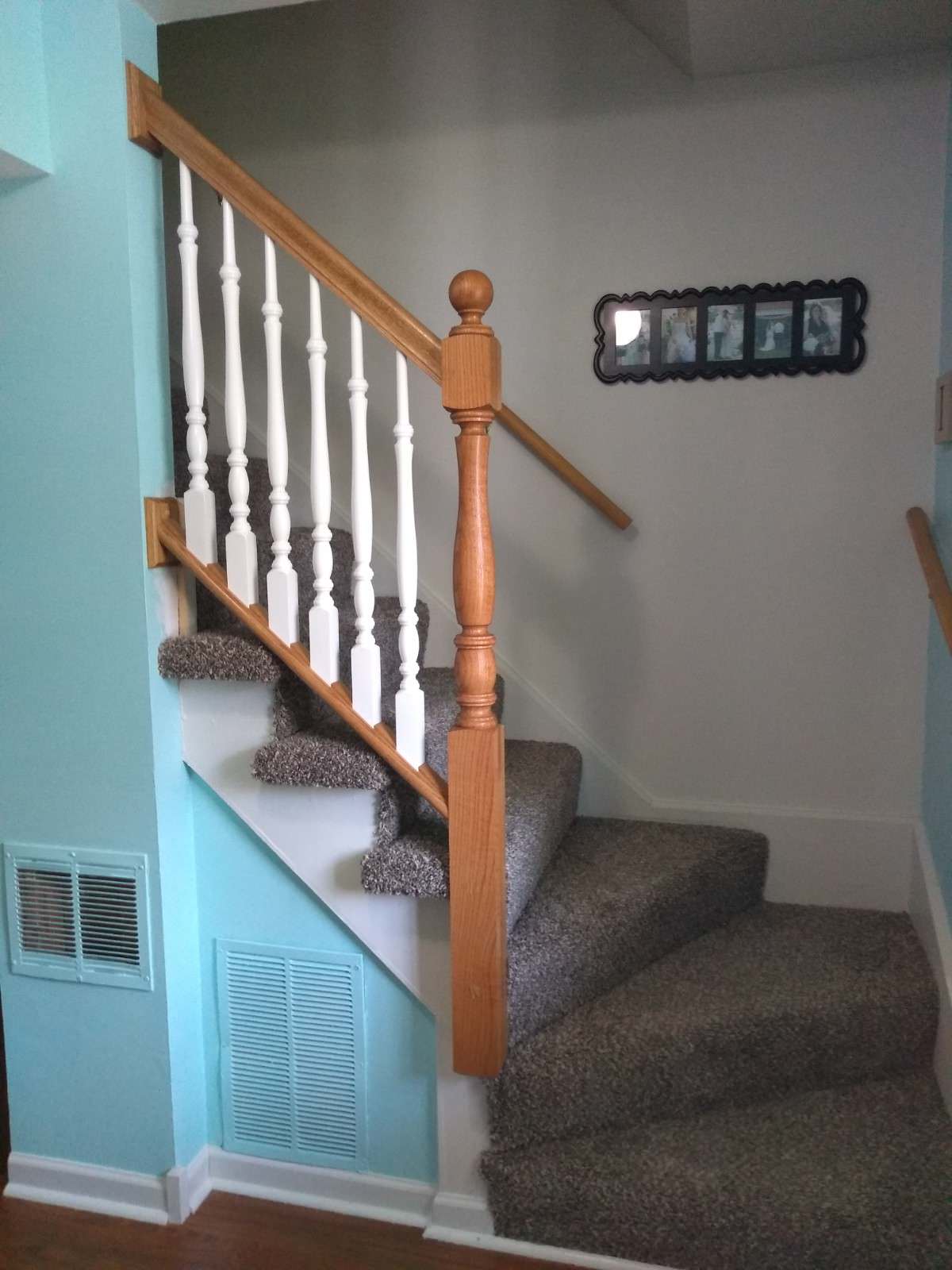 Small Removable Stair Railing - AFTER