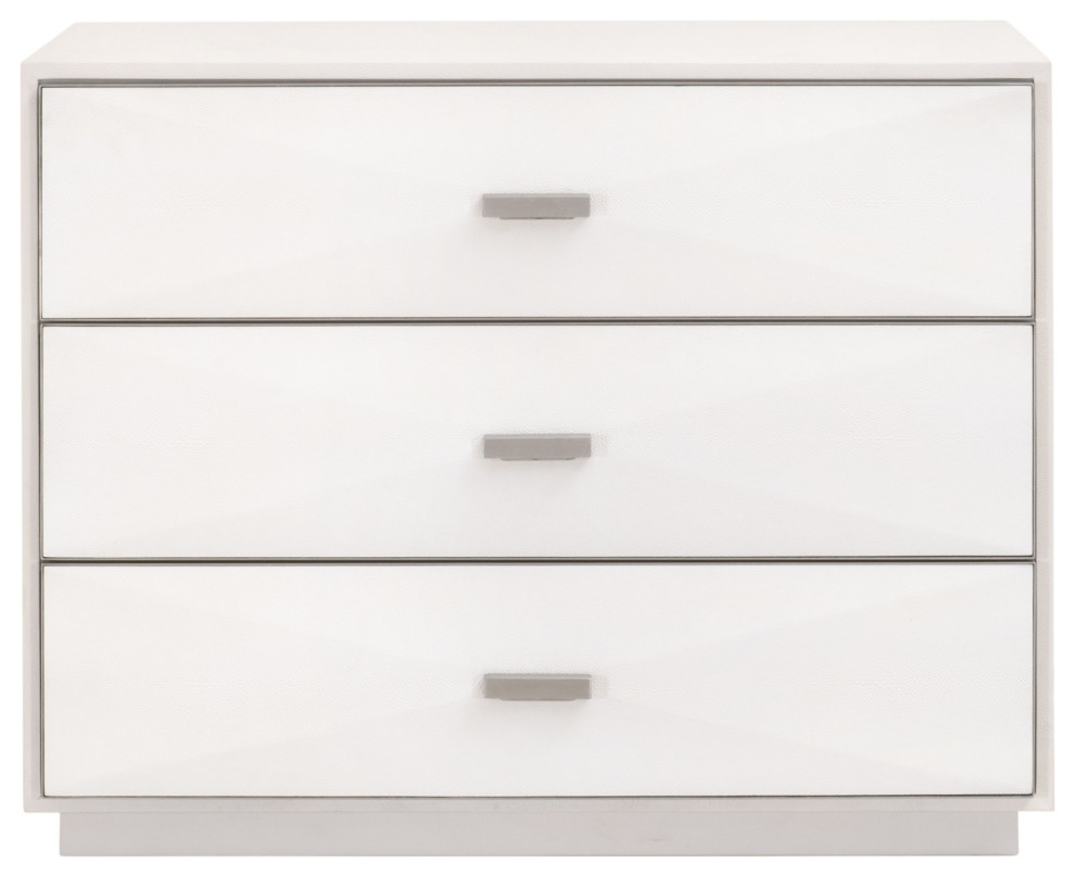 Wynn Shagreen 3Drawer Nightstand Transitional Nightstands And Bedside Tables by