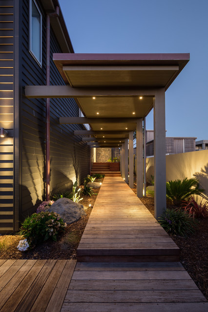 Red Beach House contemporary-exterior