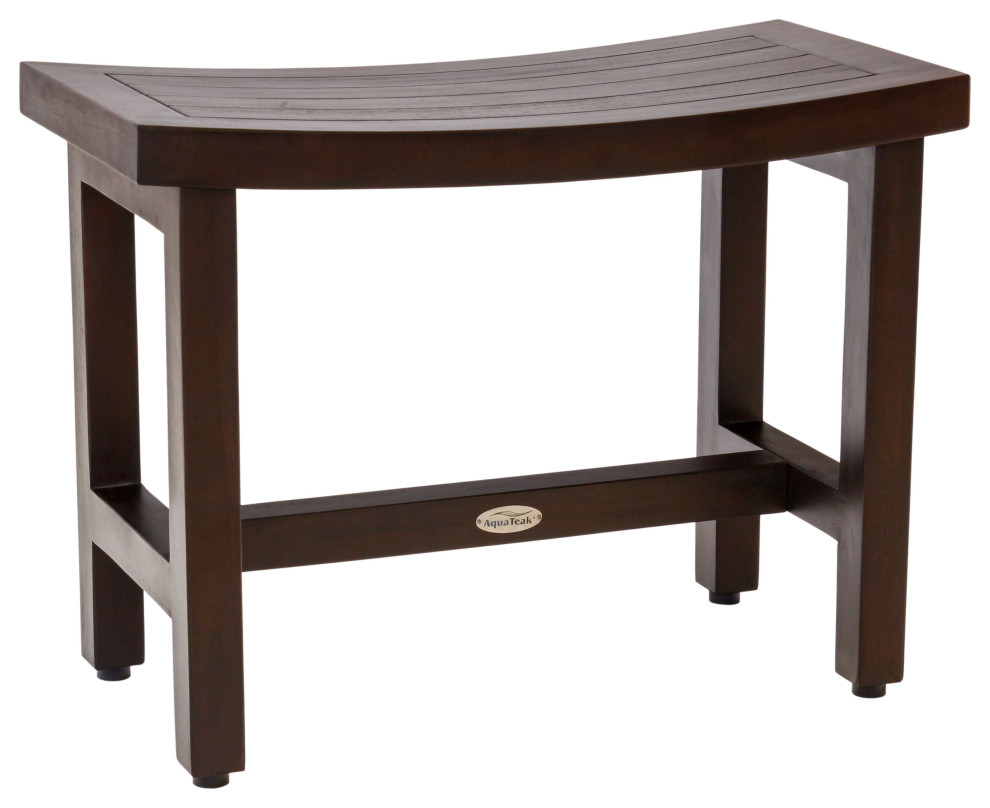 Patented 24 Sumba Lotus Mocha Shield Teak Shower Bench Asian