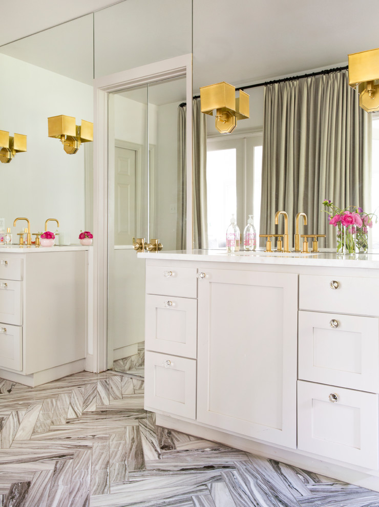 Example of a transitional bathroom design in Austin