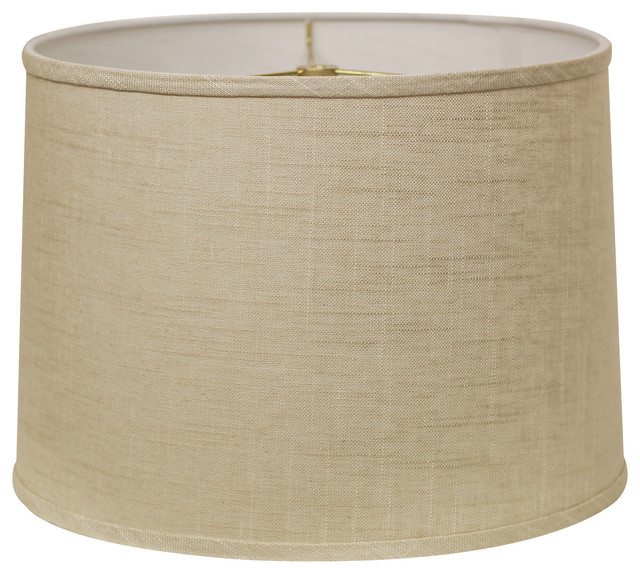 Slant Retro Drum Hardback Lampshade with Washer Fitter, Stonewash ...