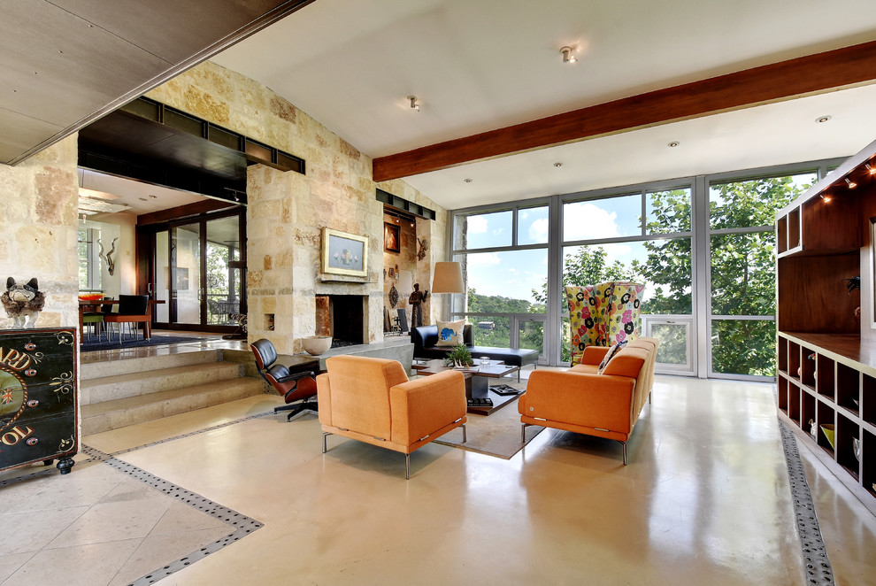 Example of a trendy home design design in Austin