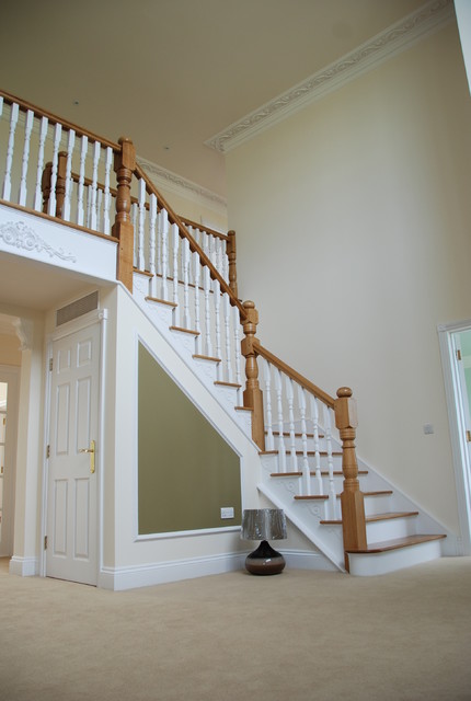Twin Cutstring Staircase traditional-staircase