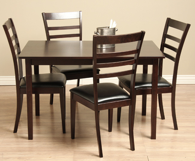 Crystal 5-piece Wood and Leather Dining Furniture Set
