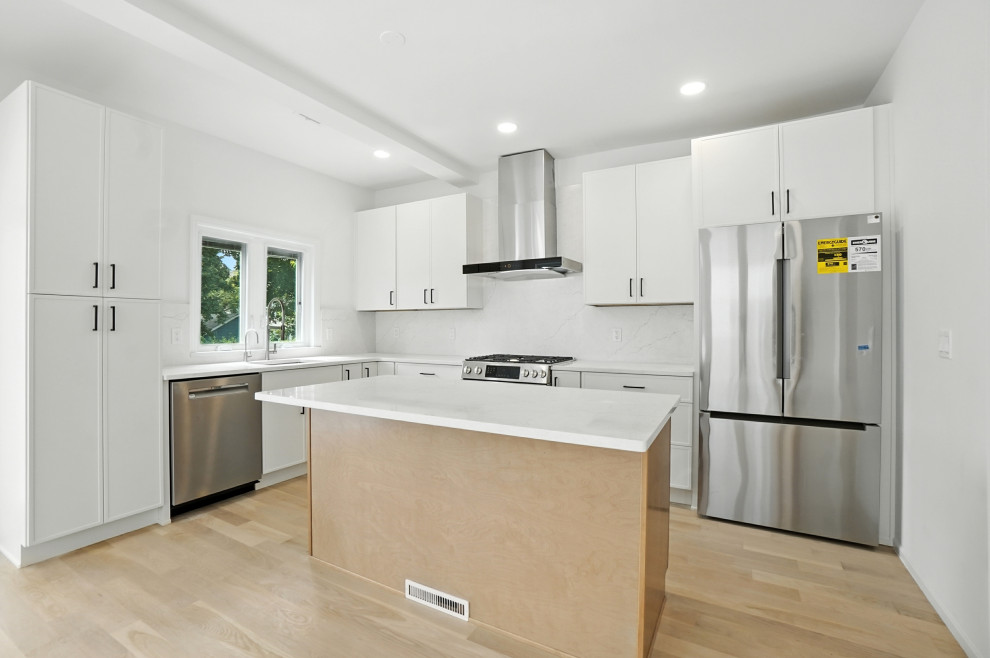 Tall Pantry Cabinets in a White Kitchen
