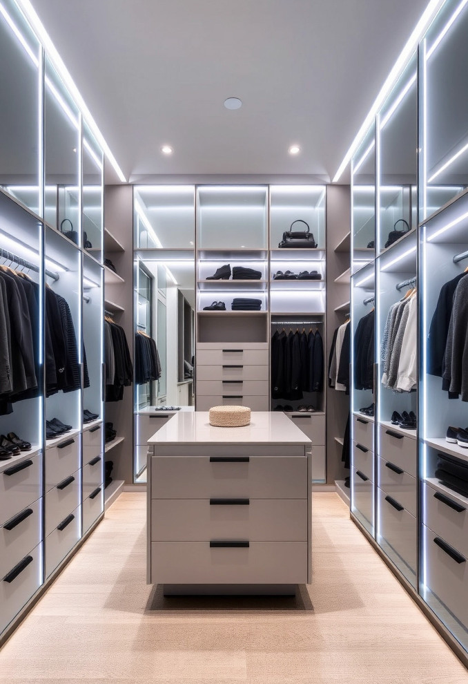 Example of a trendy closet design in Miami