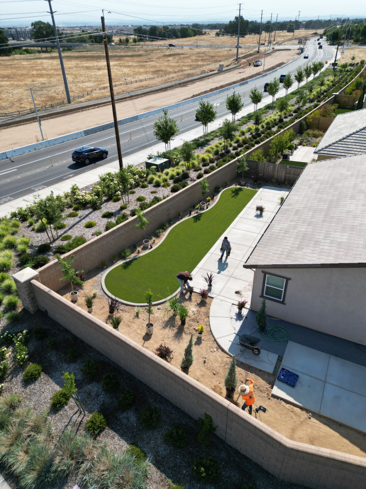 Roseville Backyard Turf and Concrete