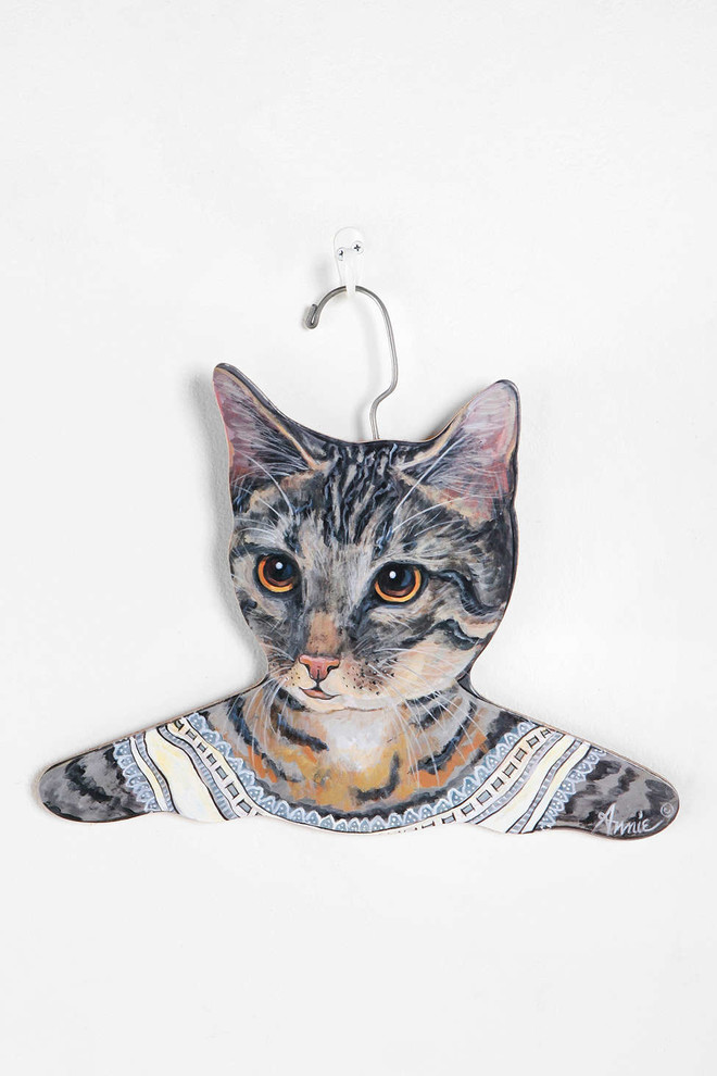 Animal Clothes Hanger, Gray Cat