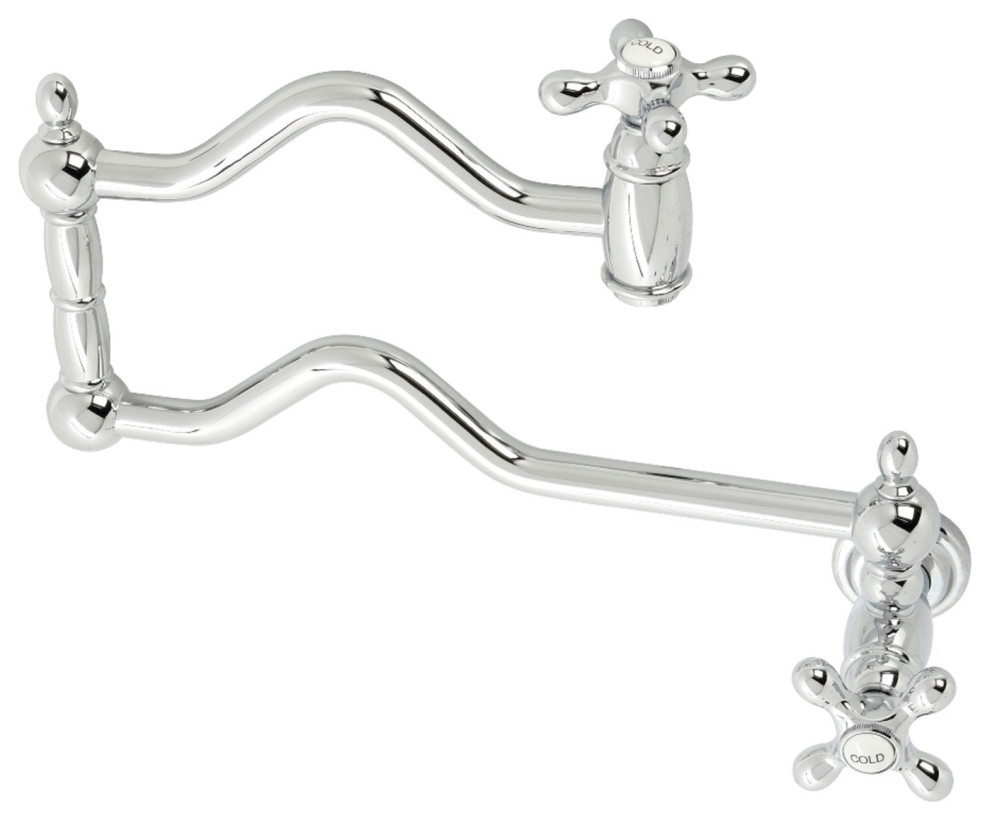 Kingston Brass Heritage Wall Mount Pot Filler, Maximum 22Inch Spout