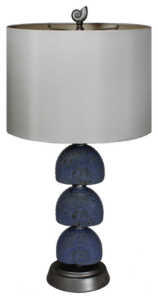 Coastal Seashell Glazed Ceramic Table Lamp Beach Style Table Lamps