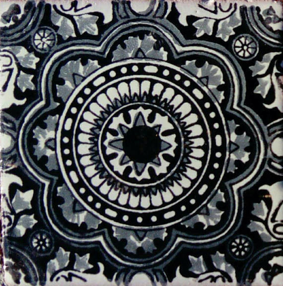 4"x4" Mexican Ceramic Handmade Tile C126 Contemporary Wall And