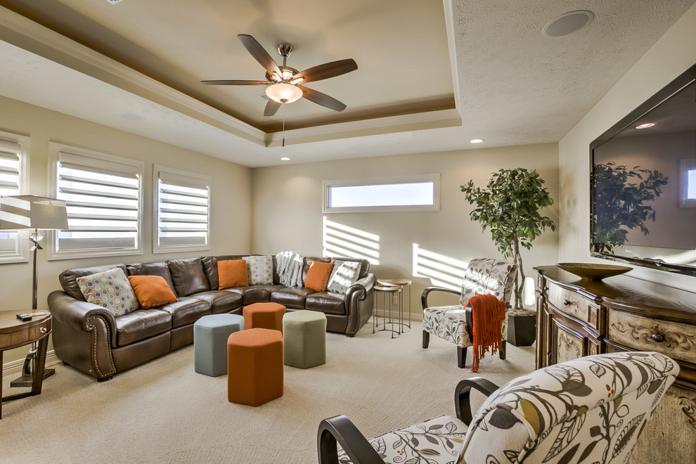 Inspiration for a transitional home design remodel in Omaha