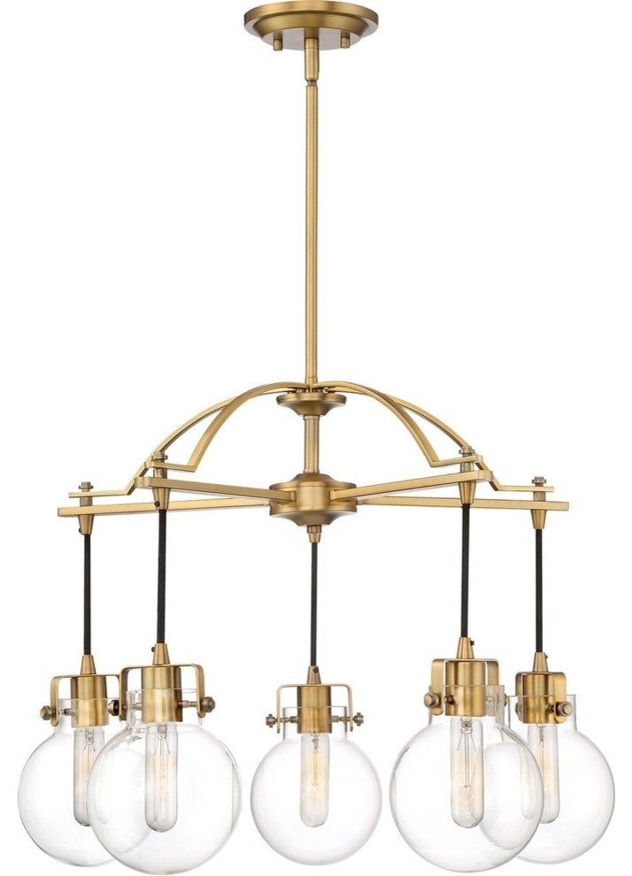 Quoizel SDL5005WS Five Light Chandelier Sidwell Weathered Brass