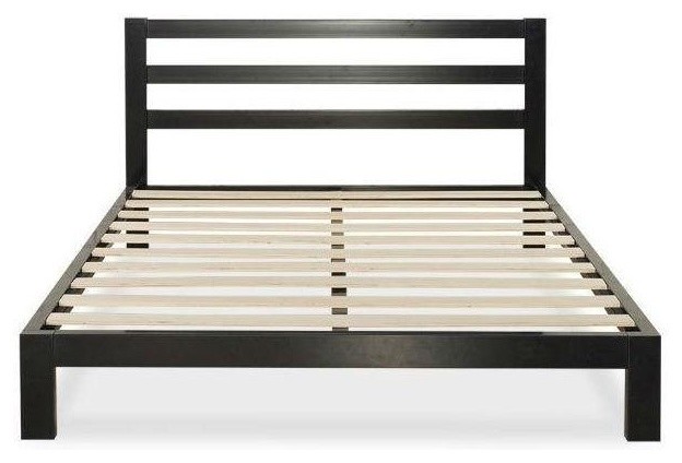 King Size Heavy Duty Metal Platform Bed, Queen Size Metal Platform Bed Frame With Wood Slats