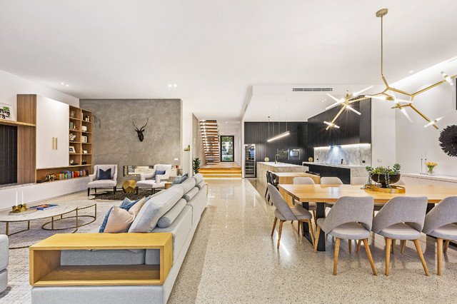 Custom Luxury Home: Brighton contemporary-vardagsrum