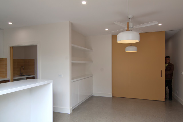 Sliding Door Addition contemporary-dining-room