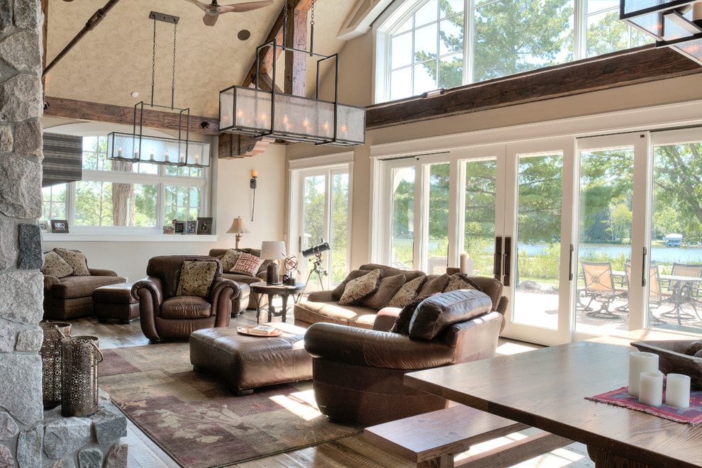 Beach style family room in Minneapolis.