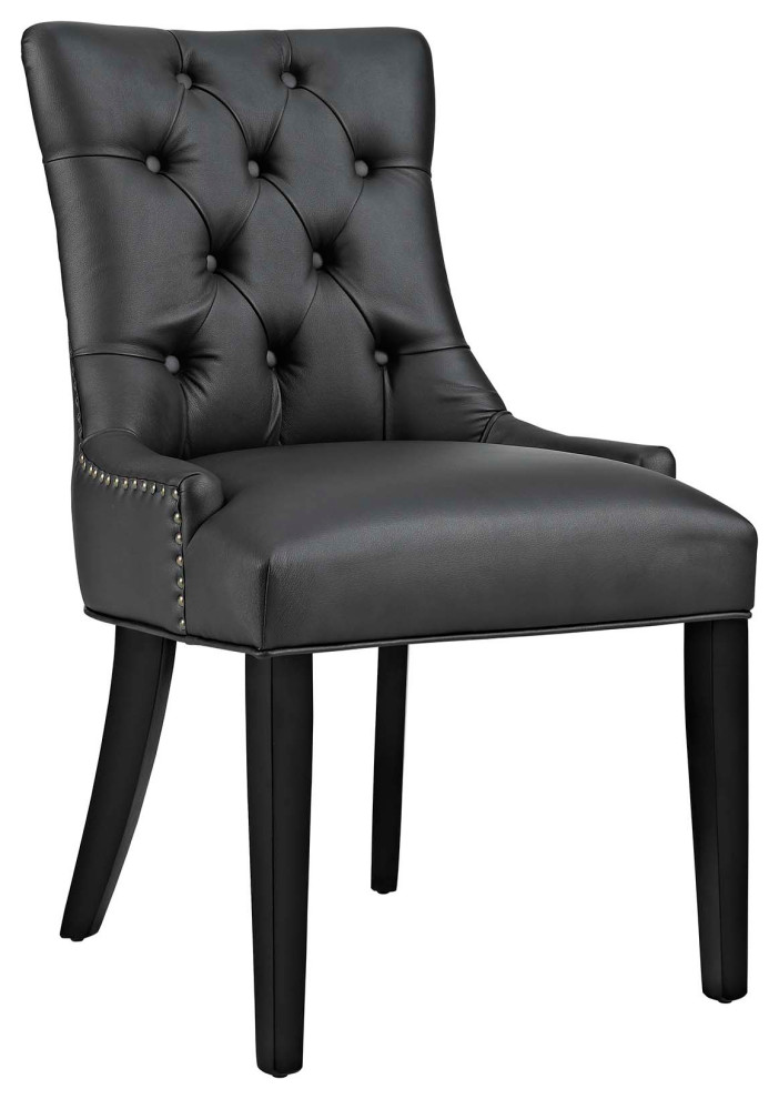 Regent Faux Leather Dining Chair, Black