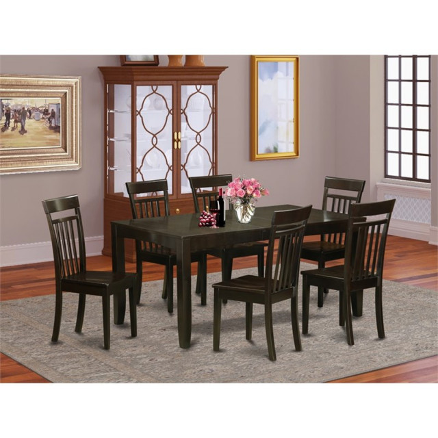 Atlin Designs 7-piece Table and Dining Chair Set in Cappuccino ...