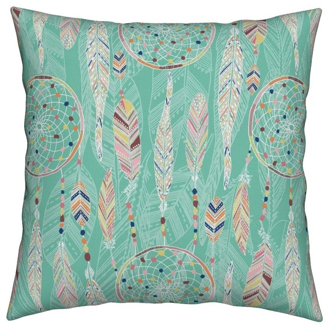 Southwest Geometric Feathers Native American Throw Pillow