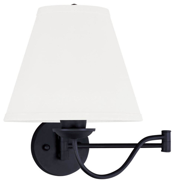 1 Light Black Swing Arm Wall Lamp