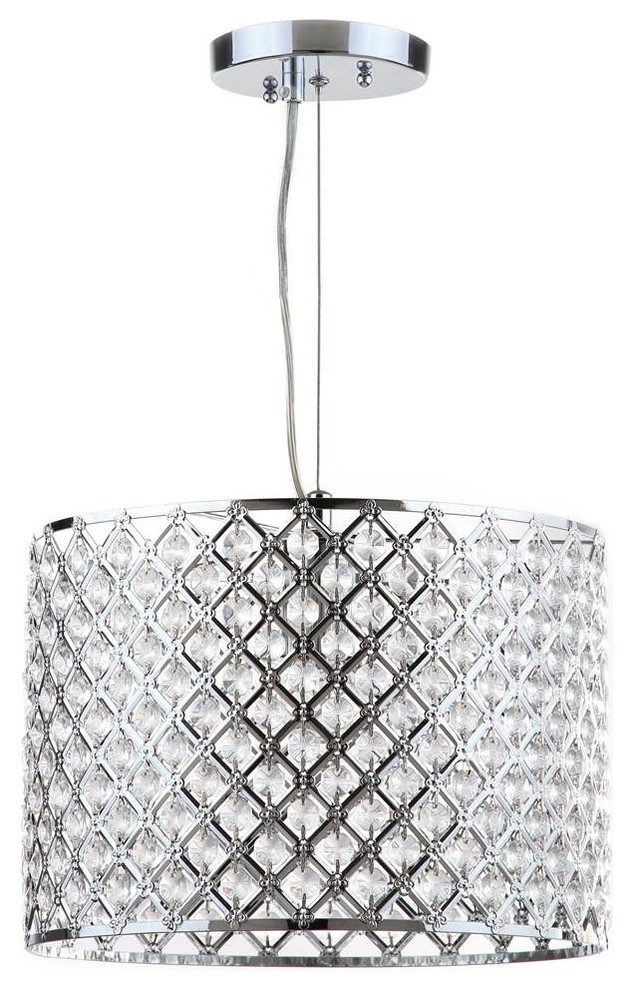 Silva Adjustable Diamond Pendant in Clear and Chrome