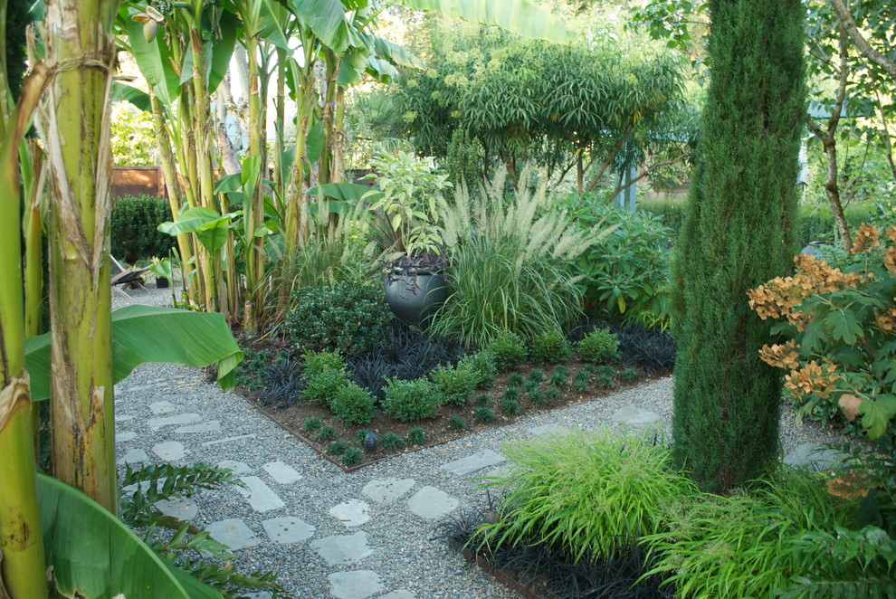 Modern backyard garden in Portland.
