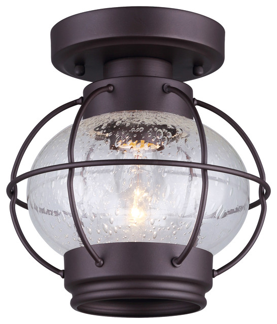Canarm Mill 1 Light Flush Mount Seeded Glass Oil Rubbed Bronze Canarm Potter 1 Light Flush Mount With Seeded Glass Oil Rubbed Bronze Finish