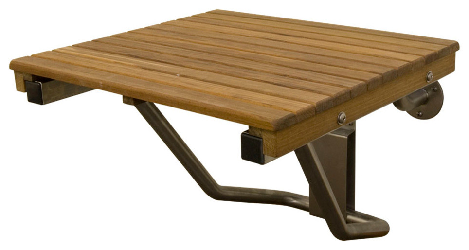 Plantation Teak ADA Wall Mounted Shower Bench Modern Shower Benches