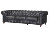 Top Grain Leather Chesterfield Sofa, Slate - Traditional - Sofas - By ...