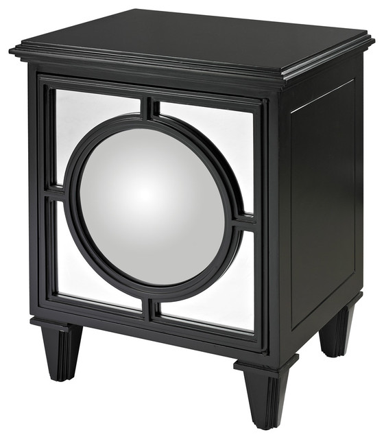 Mirage Gloss Black Cabinet With Convex Mirror By Sterling